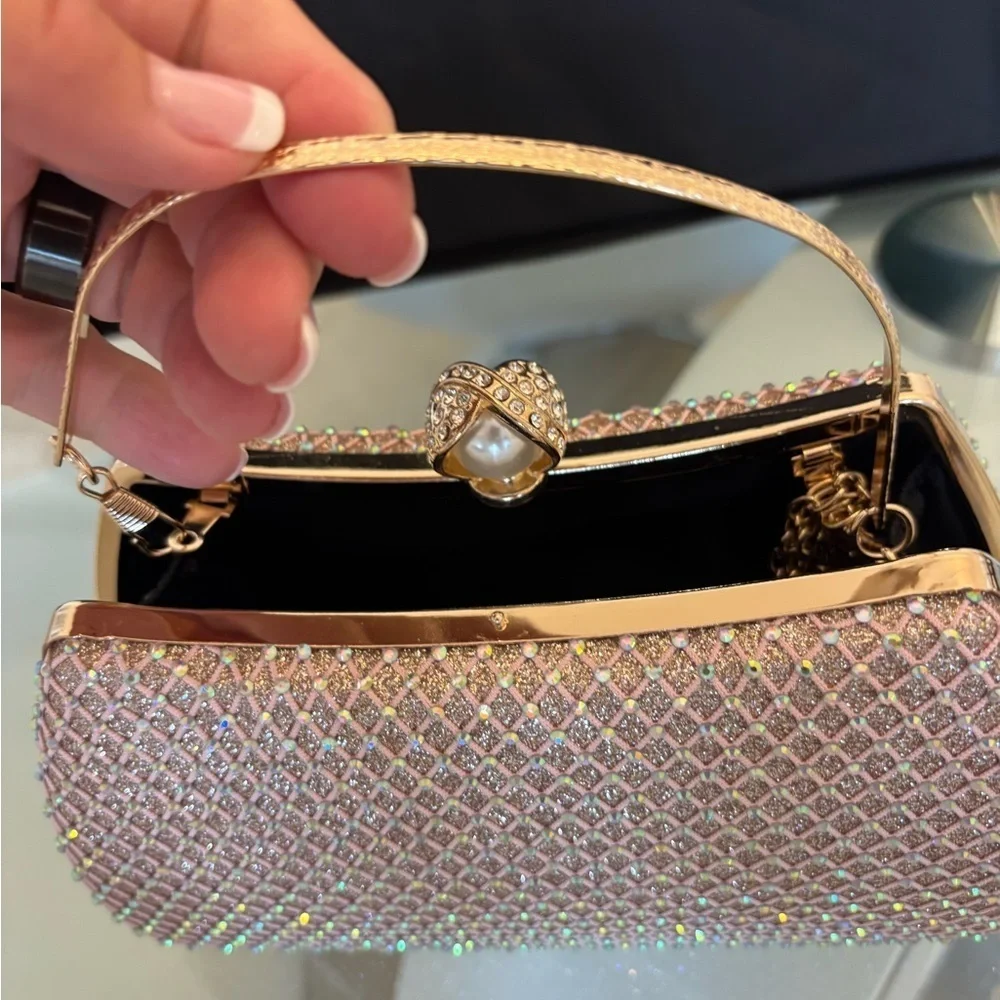 Elegant Gold and Pink Clutch